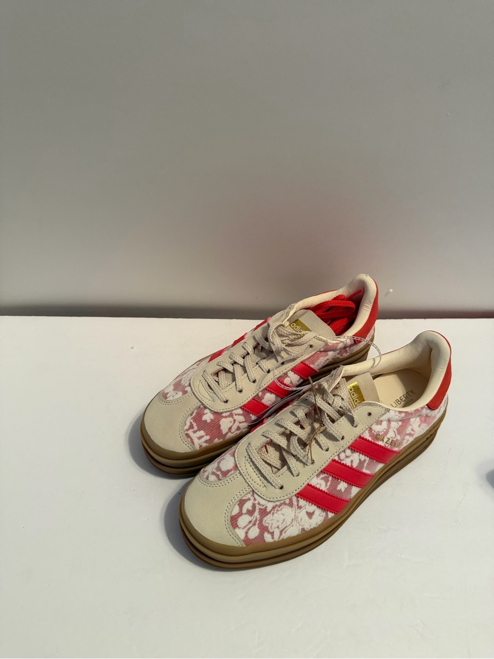 NWT Adidas Gazelle Liberty London pink Floral Platform Sneakers - Picture 5 of 9